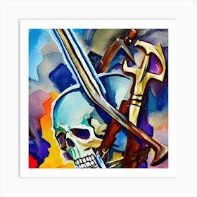 Skull And Swords Art Print
