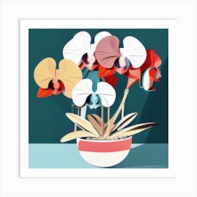 Orchids In A Pot Art Print