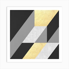 Gray and gold textures 8 Art Print