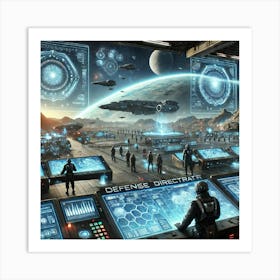 A Futuristic Sci Fi Scene Showcasing The Defense D Art Print