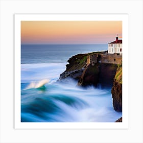 Lighthouse At Sunset Art Print