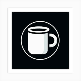 "A Minimalist's Morning: A Solitary Cup of Coffee in a Sea of Black Art Print