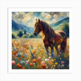 Horse In Nature 2 Art Print