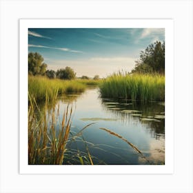 Reeds In The Water 3 Art Print