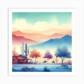 Cactus In The Desert Art Print