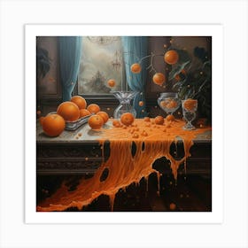 Oranges On A Table Art Print