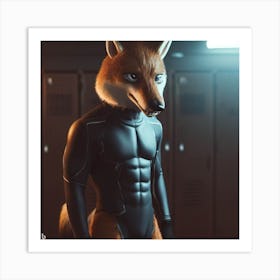 Fox In The Gym Art Print