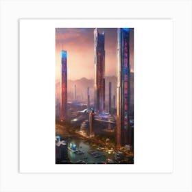 Futuristic City 3 Art Print