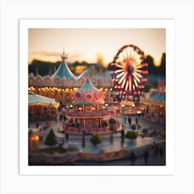 Miniature Carousel Art Print