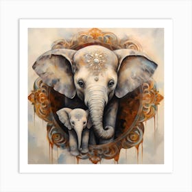 Elephant Series Artjuice By Csaba Fikker 031 Art Print