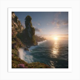 Sunset Over The Sea Art Print