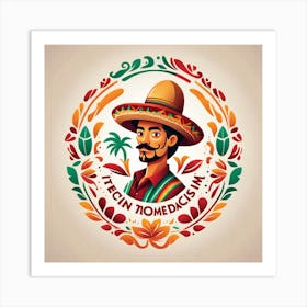 Mexican Man In Sombrero 1 Art Print