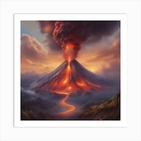 Erupting Volcano Art Print