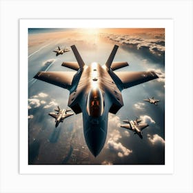 F35 with wingmen Art Print