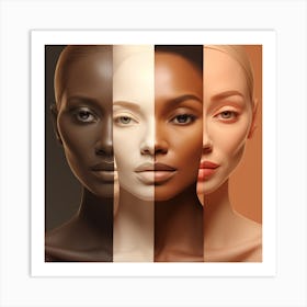 Woman With Different Skin Tones Art Print