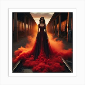 Red Smoke Art Print