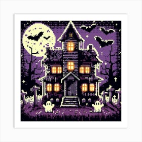 8-bit haunted house 2 Art Print