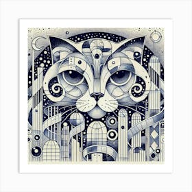 Jasper Sidewalk City Cat Art Print