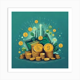 Firefly Finance, Illustration, Logo, Background, Icon, Money, Banking, Investment, Economy, Wealth, (9) Art Print