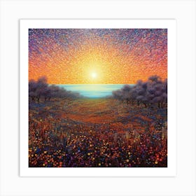 Sunset In The Field Art Print