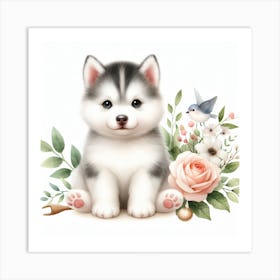 Baby Husky Art Print