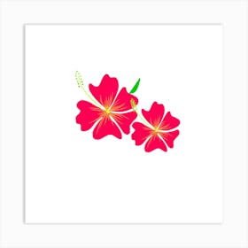 Hibiscus Red Art Print