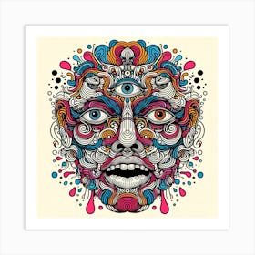 Psychedelic Head Art Print