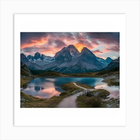 Sunset In The Alps Art Print