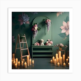 Floral Backdrop For Photoshoot Art Print