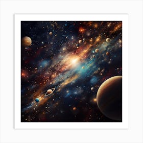 Solar System In Space Art Print