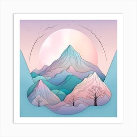 Mountains At Night Art Print