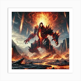 A Dramatic Scene Showing Ignis Rex, The Colossal F Converted Art Print