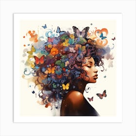 Maraclemente Abstract Black Woman Cartoonish With Colorful Hair Eb76123d 57de 4772 B82f 5692c9e3ef81 Art Print