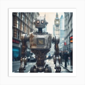 Robot In The City 104 Art Print