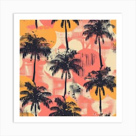 Grunge Palms (1) Art Print