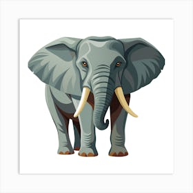 Elephant With Tusks 1 Art Print