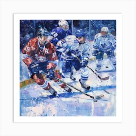 A Ice Hockey Match Oil Painting Illustration 1718701190 3 Art Print