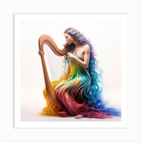 Rainbow Harp Art Print