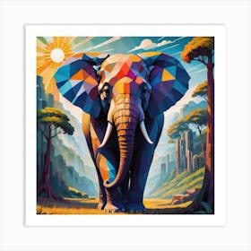 Abstract Elephant Art Print