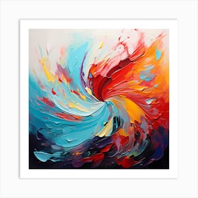 Vibrant Vision: Oil Painting's Abstract Brilliance Art Print