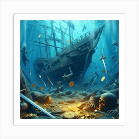 Pirates Under The Sea Art Print