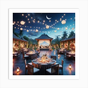 Wedding Reception At Night Art Print