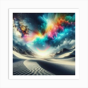 Rainbow Clouds In The Desert Art Print