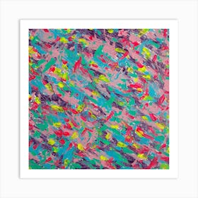 Colorful Brushstrokes Abstract Painting Art Print