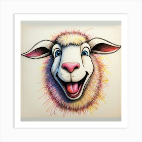 Happy Sheep Art Print