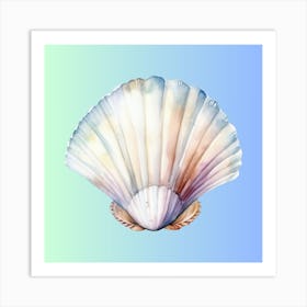 Watercolor Seashell Art Print