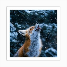 Fox In The Snow Affiche