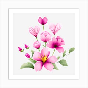 Pink Flowers Art Print