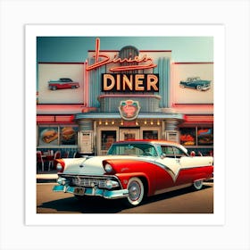 Car Classic Crown Victoria Vintage Automobile Vehicle Automotive Retro Diner Nostalgia Antique Art Print