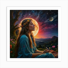 Meditating Woman Art Print